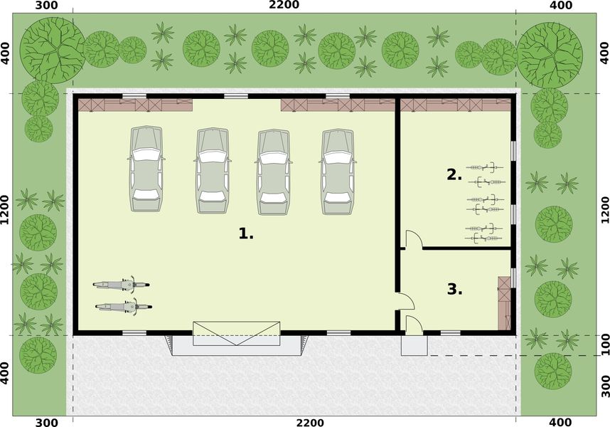Parter projektu G236 budynek gospodarczy