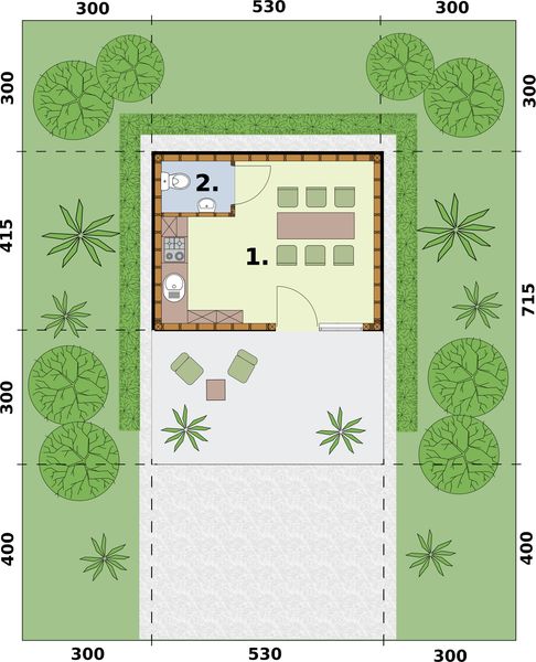 Parter projektu KL15 szkielet drewniany kuchnia letnia