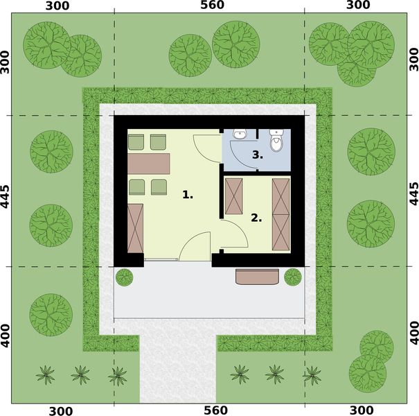 Parter projektu KL16 kuchnia letnia/bud. gospodarczy