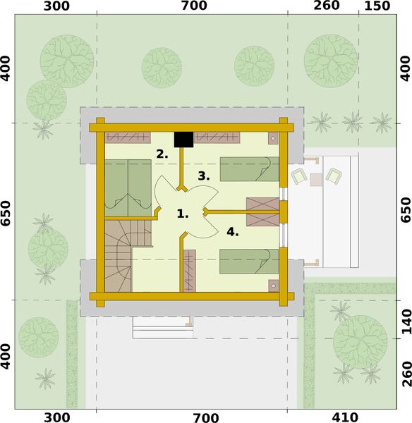 Poddasze projektu Orlean 7 projekt domu letniskowego z bali drewnianych
