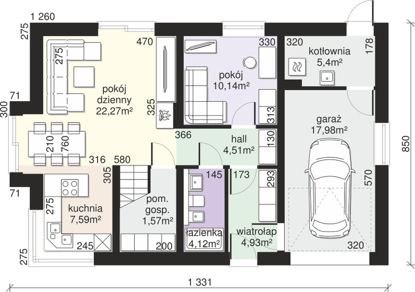 Parter projektu Dom przy Alabastrowej 46
