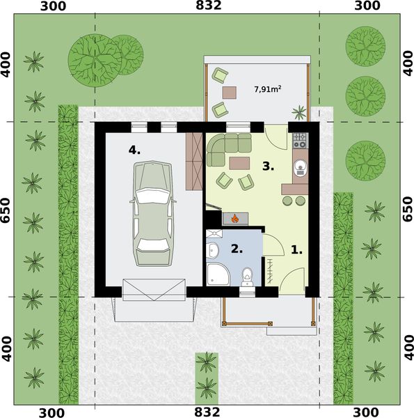 Parter projektu Arizona C dom mieszkalny, całoroczny