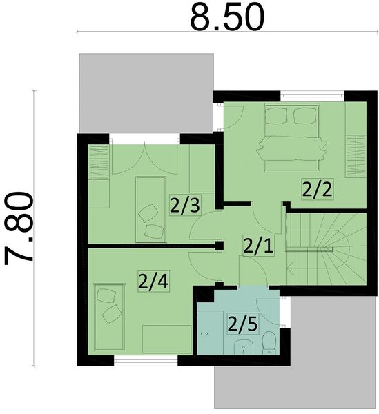 Piętro 1 projektu KA96 SZ