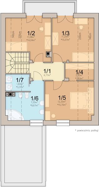 Poddasze projektu Lungo 2