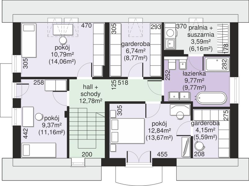 Poddasze projektu Dom przy Alabastrowej 41
