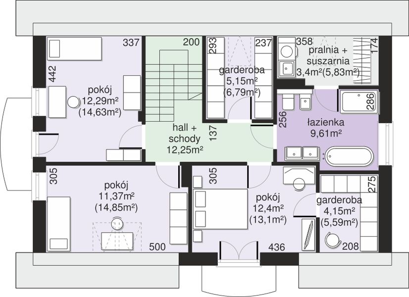 Poddasze projektu Dom przy Alabastrowej 44
