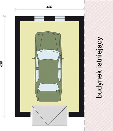 Parter projektu GP1 budynek gospodarczy dostawiany