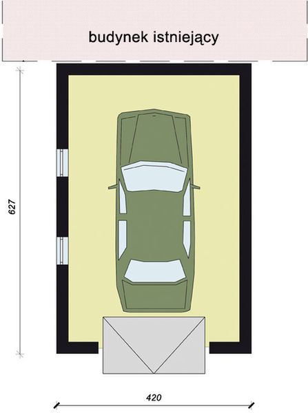 Parter projektu GP2 budynek gospodarczy dostawiany