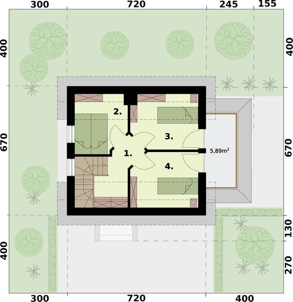 Poddasze projektu Orlean 2 C dom mieszkalny, całoroczny szkielet drewniany