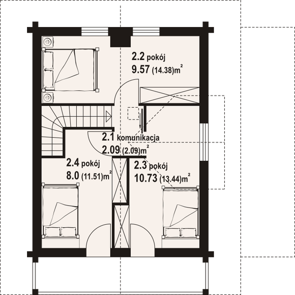 Poddasze projektu Gajówko dw