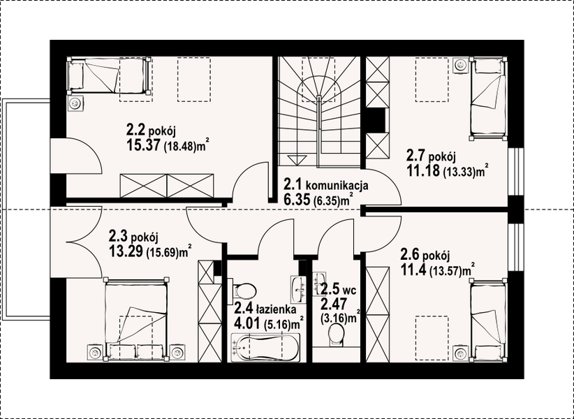 Poddasze projektu Bronowice 3mgk