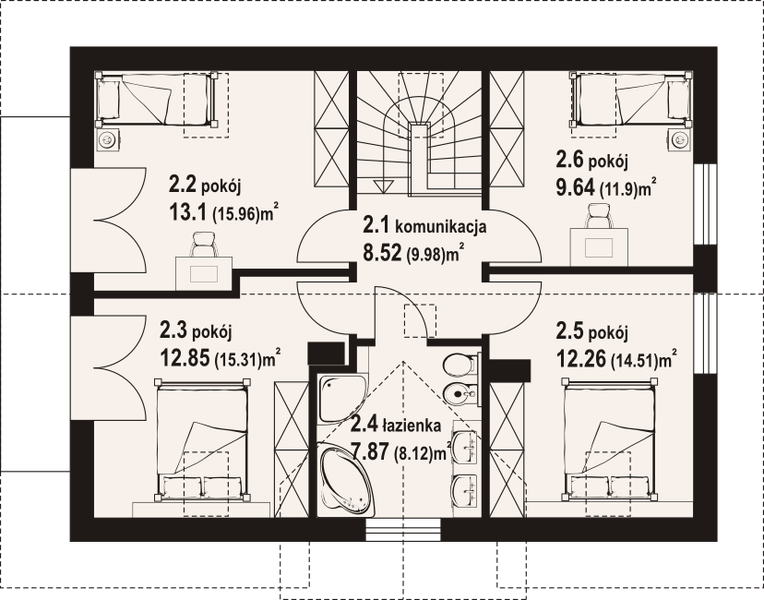 Poddasze projektu Żarowo 1m