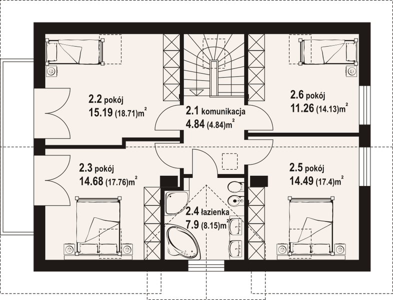 Poddasze projektu Żarowo 3m
