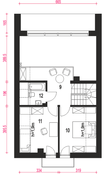 Poddasze projektu Vikka bez garażu [B]