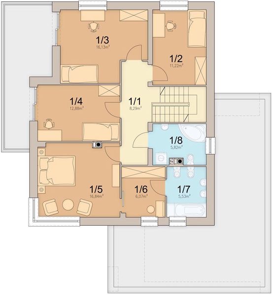 Piętro 1 projektu Fresco