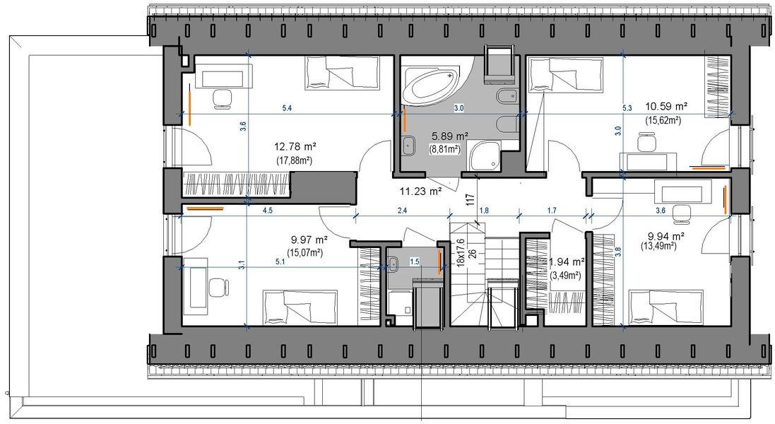 Poddasze projektu Domidea 64 2G w3