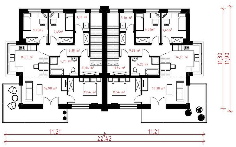 Piętro 1 projektu Quattro