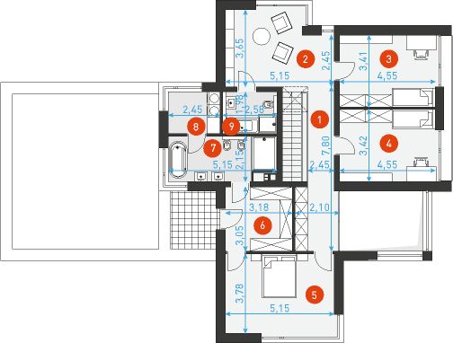 Piętro 1 projektu Otwarty 1