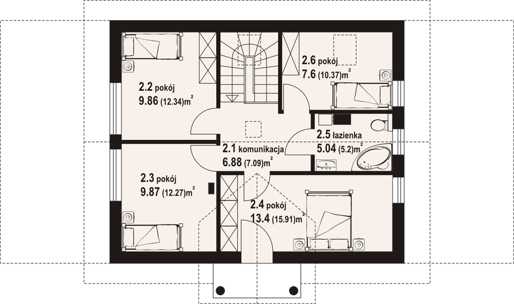 Poddasze projektu Paczkowice 1m