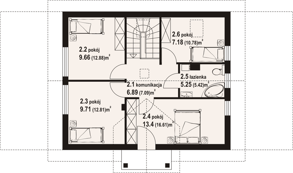 Poddasze projektu Paczkowice 1dws