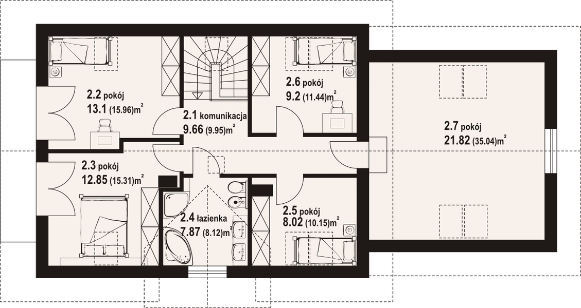 Poddasze projektu Żarowo 1mgg