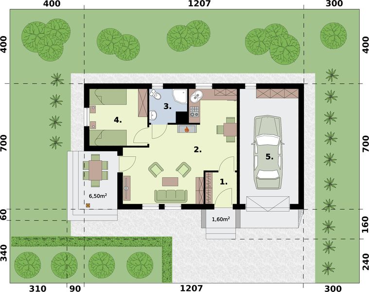 Parter projektu Bergamo C dom mieszkalny, całoroczny