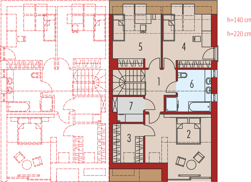 Poddasze projektu Lukas G1 (bliźniak) energo