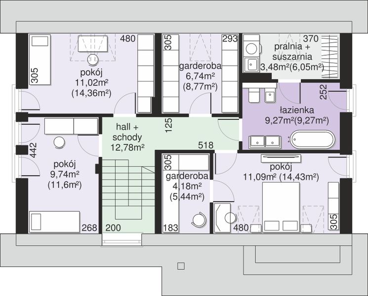 Poddasze projektu Dom przy Alabastrowej 57