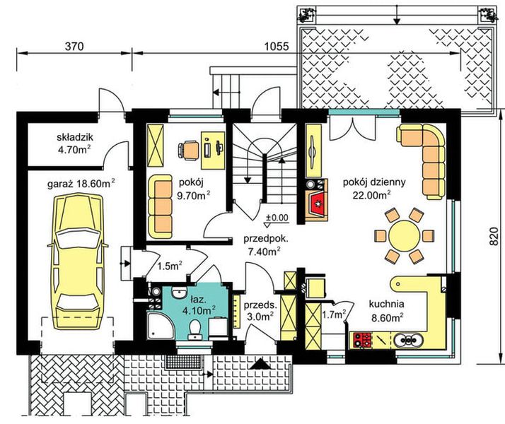 Parter projektu BW-36 wariant 12 podpiwniczony