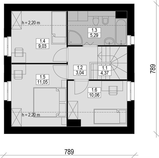Poddasze projektu Sześcienny S1-5