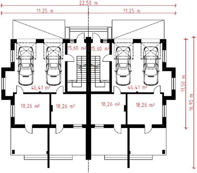 Parter projektu Quattro z garażami