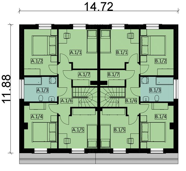 Piętro 1 projektu KA106