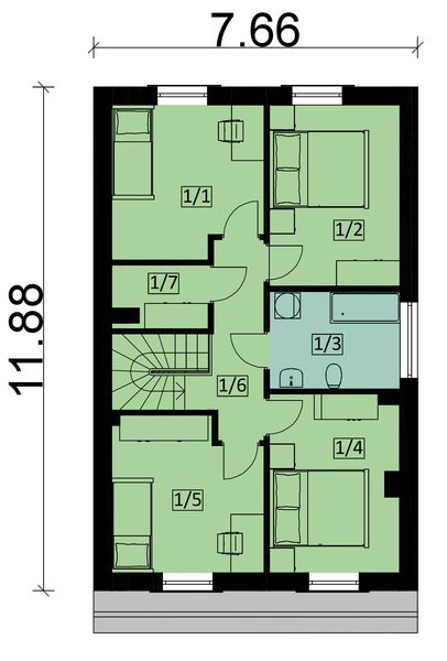 Piętro 1 projektu KA106 S