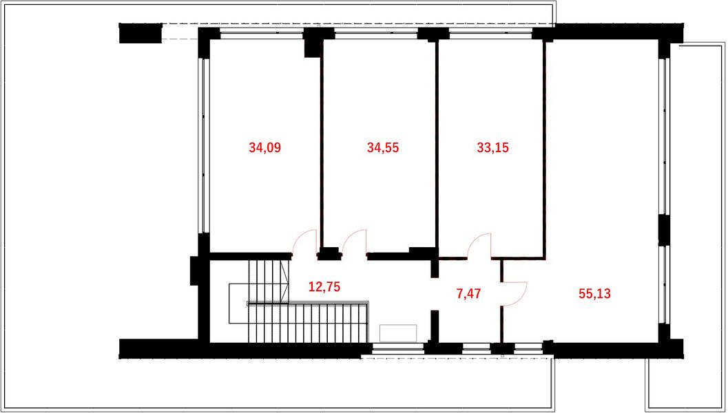 Piętro 1 projektu Budynek usługowy BMU-430 wariant 2