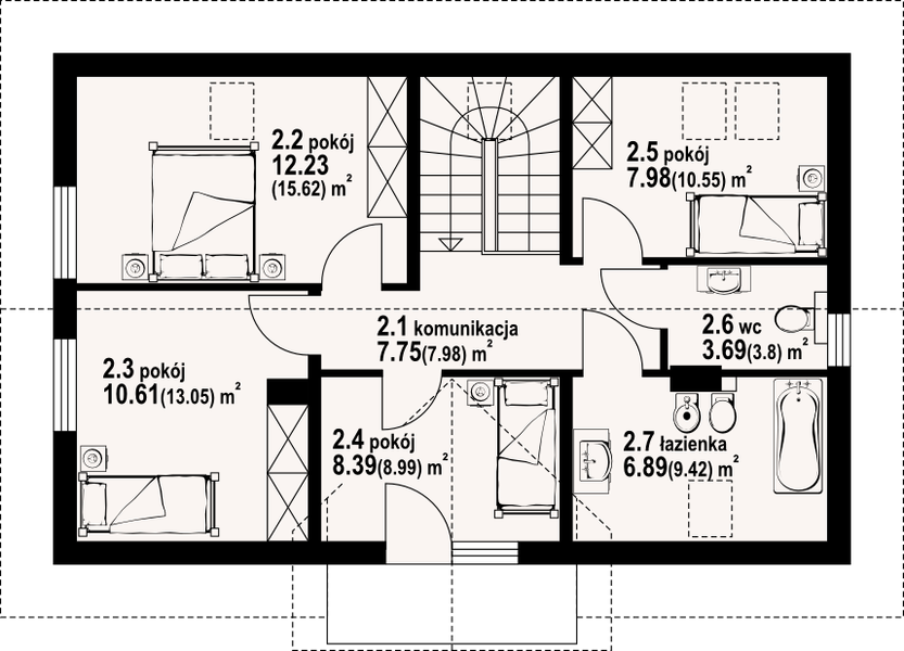 Poddasze projektu Piekarów dws