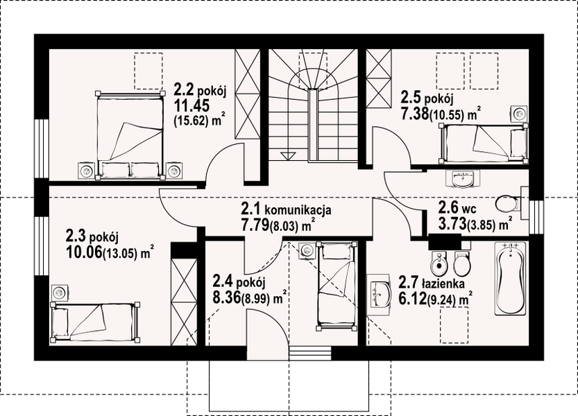 Poddasze projektu Piekarów dw