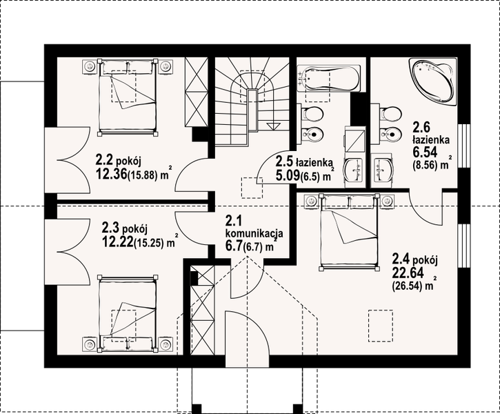 Poddasze projektu Miastko 1g dw