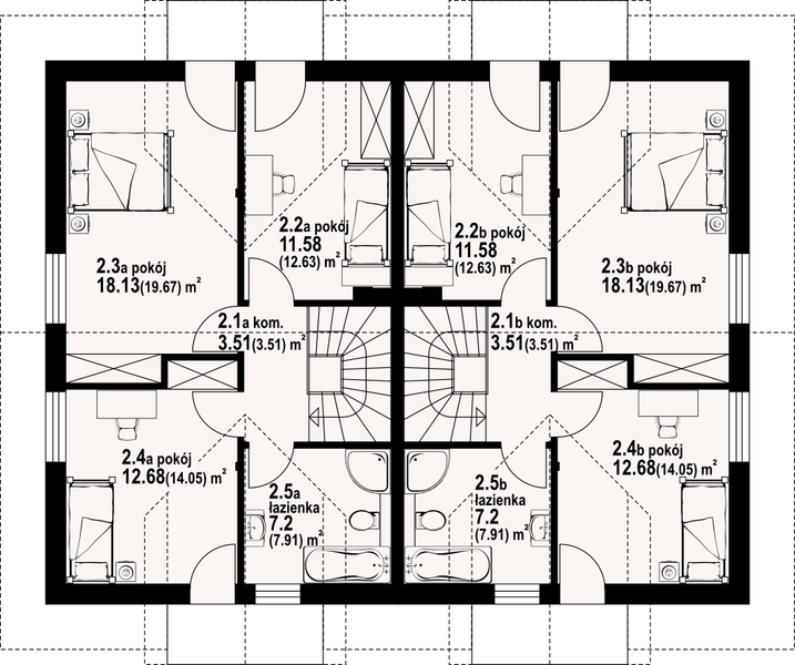 Poddasze projektu Piaskowo 3 ab
