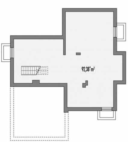 Projekt domu Carmen Magdalena CT - rzut piwnicy, dom liczy 5 pokoje, 2 łazienki i wc