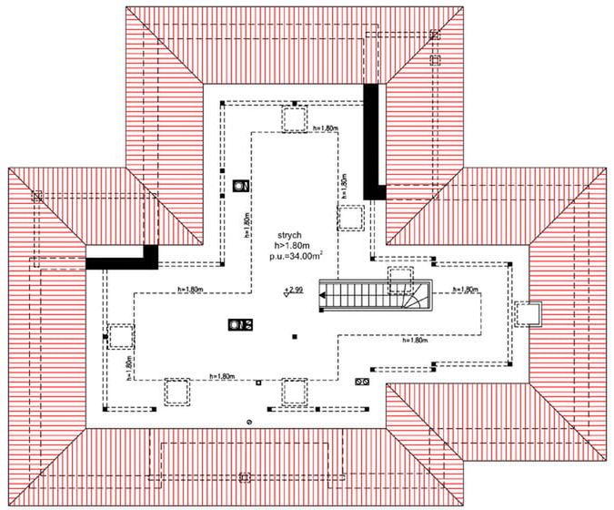Poddasze projektu BW-39 wariant 7