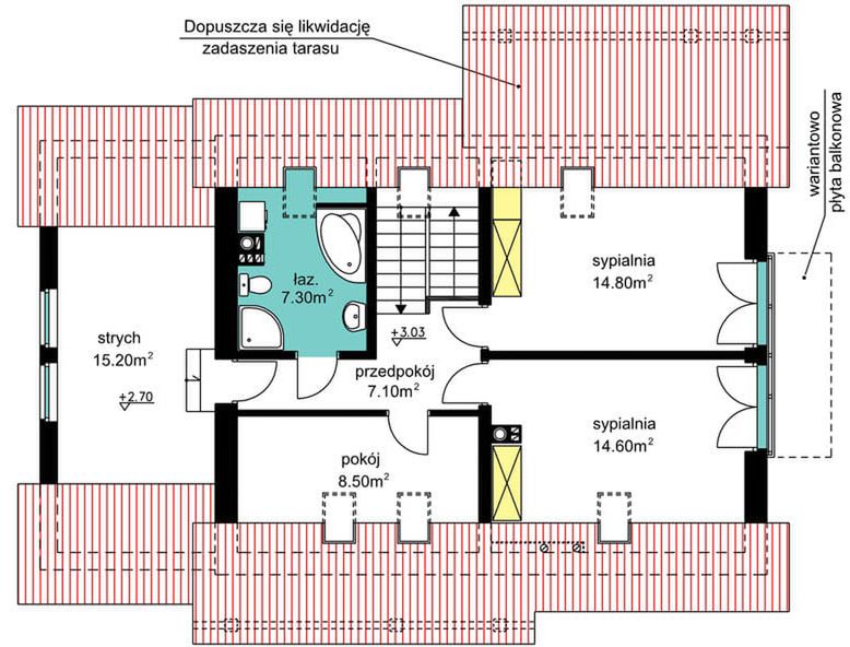 Poddasze projektu BW-17 wariant 4