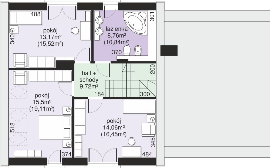 Poddasze projektu Dom przy Cyprysowej 58