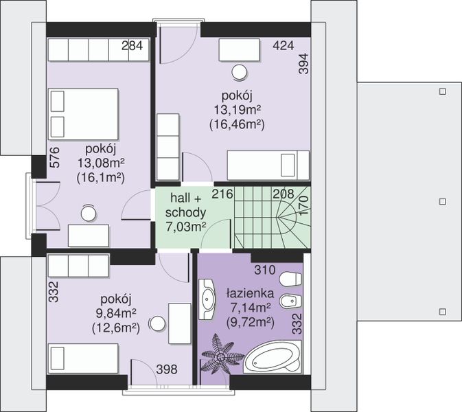 Poddasze projektu Dom przy Cyprysowej 59