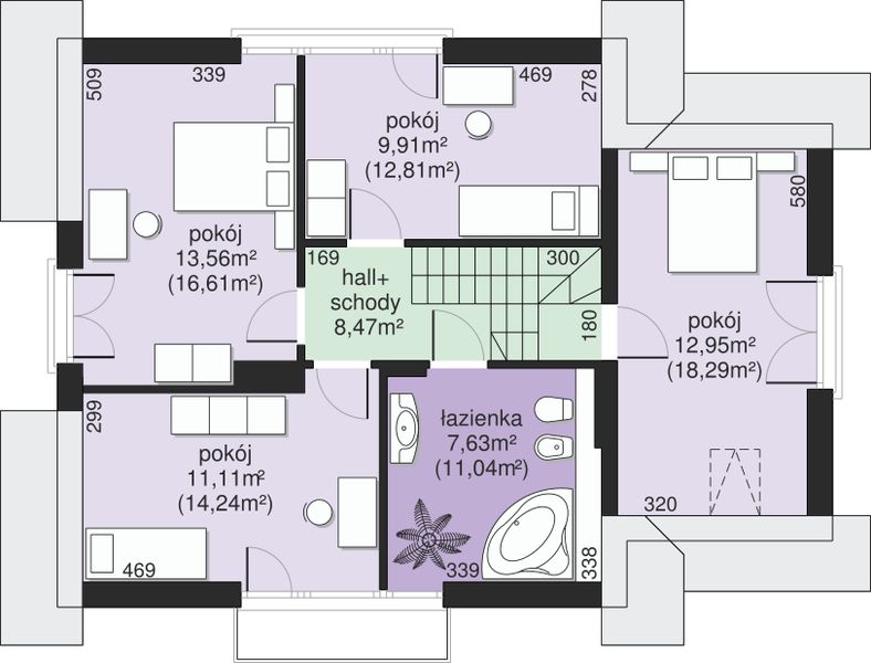 Poddasze projektu Dom przy Cyprysowej 60