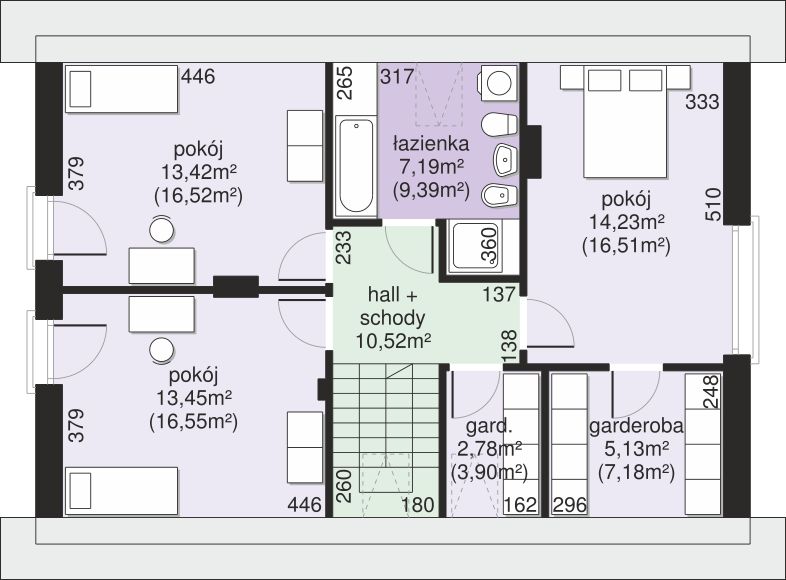 Poddasze projektu Dom przy Głogowej 5