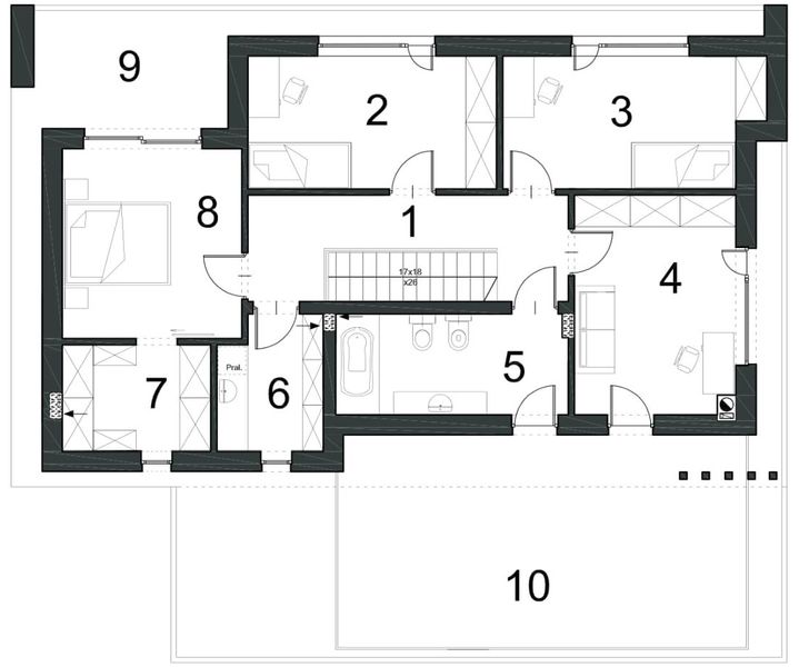 Piętro 1 projektu Stanowczy D70