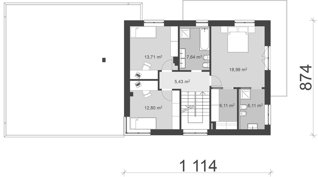 Piętro 1 projektu uA30v1