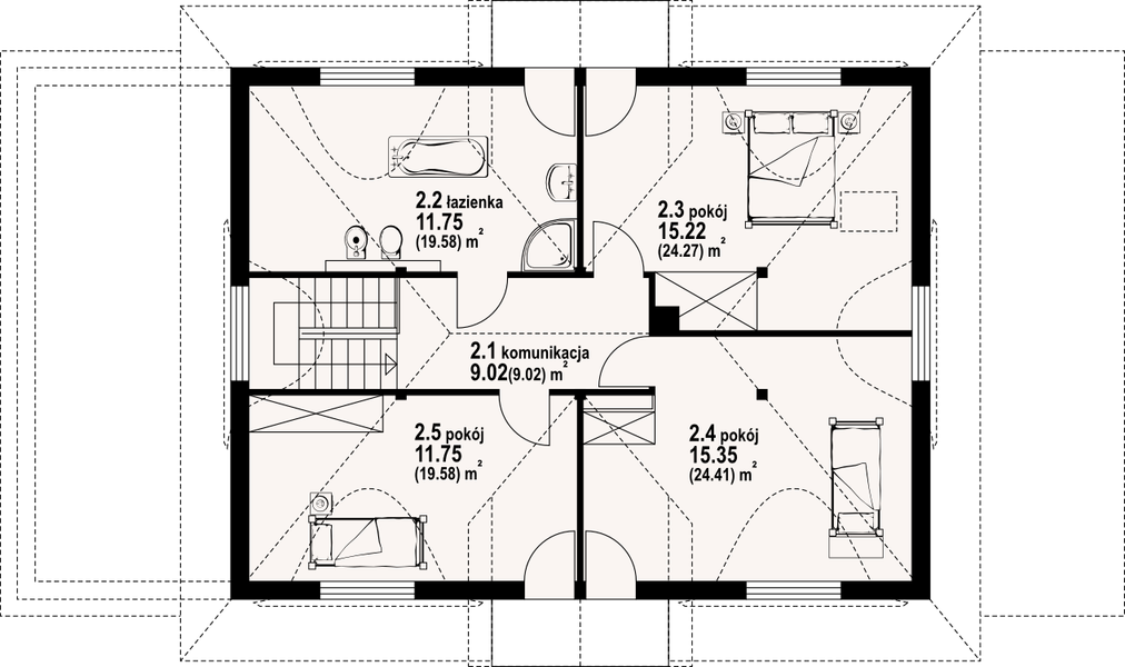 Poddasze projektu Chmielniki małe 33 dw