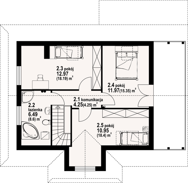 Poddasze projektu Modrzewo dw 3