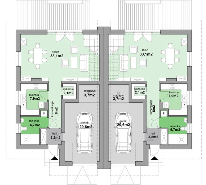 Parter projektu MJS-104 Dwurodzinny